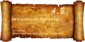 Antonovics Bettina névjegykártya