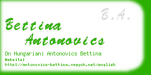 bettina antonovics business card